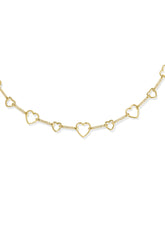 Haisley Heart Gold Strand Necklace White Crystal
